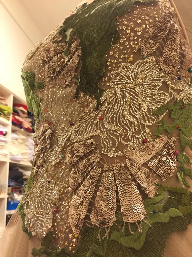 segunda etapa del vestido verde